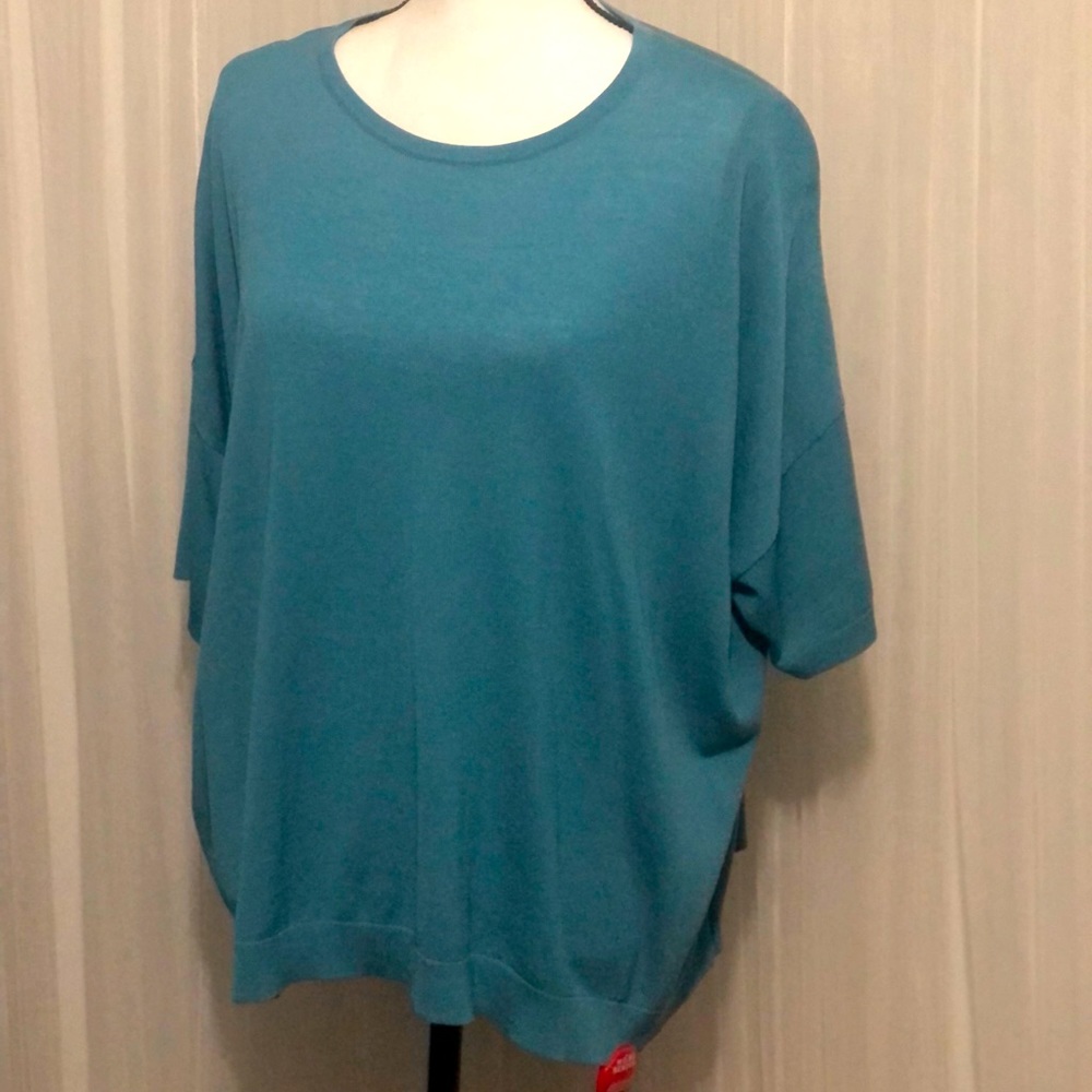 Eileen Fisher Tencel Short Sleeve Sweater Top